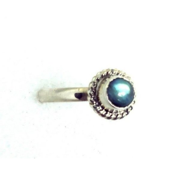 Blue labradorite crystal ring handmade sterling silver 925 size 7
